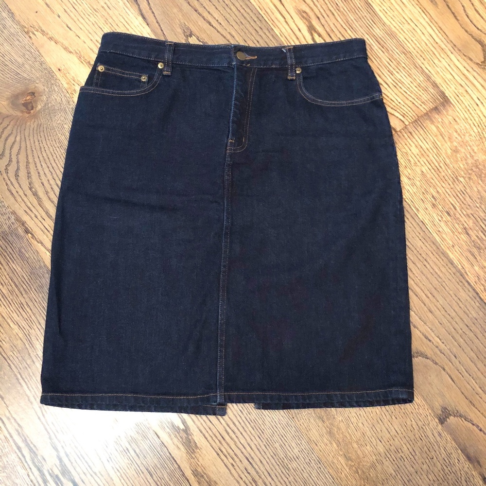 Ralph Lauren Jean Skirt Dark Wash Size 12
